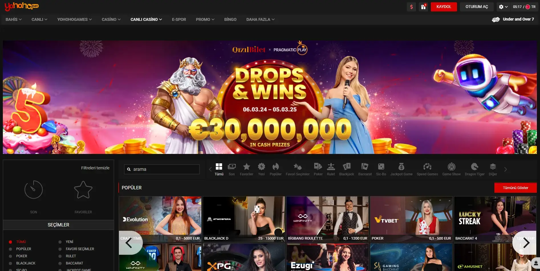 Yohoho.bet казино ойындары